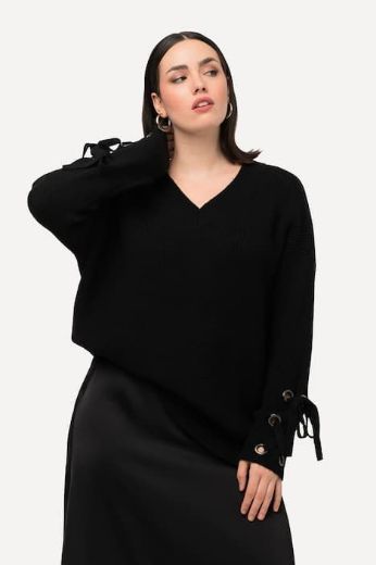 Plus size veliki brojevi Pulover dugih rukava V ovratnika za punije