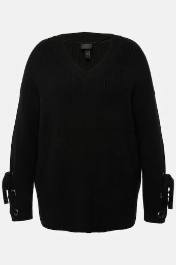 Plus size veliki brojevi Pulover dugih rukava V ovratnika za punije