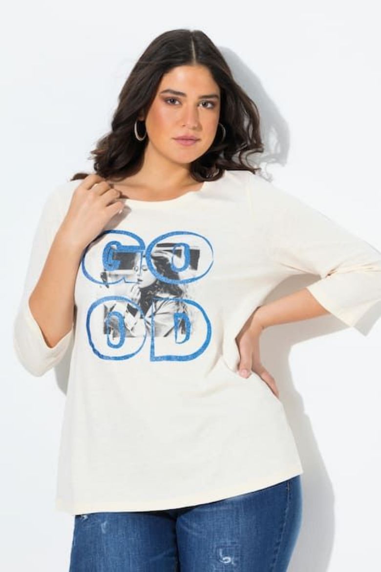 Plus size veliki brojevi Majica 3/4 rukava okruglog ovratnika za punije