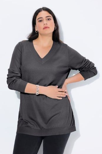 Plus size veliki brojevi Pulover s V ovratnikom za punije