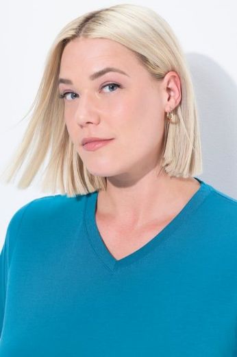 Plus size veliki brojevi Majica funkcionalna V ovratnik za punije