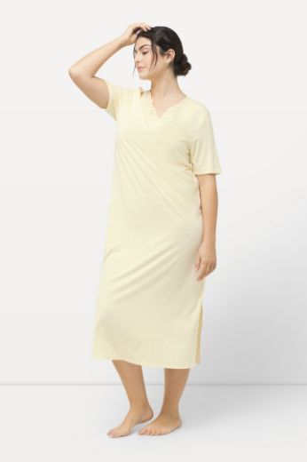 Plus size veliki brojevi Spavaćica s dodatkom ukrasne čipke na ovratniku za punije