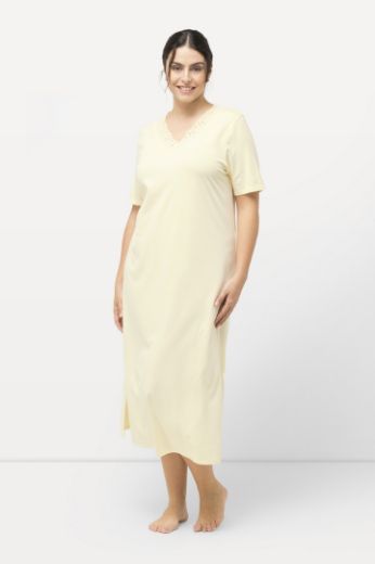 Plus size veliki brojevi Spavaćica s dodatkom ukrasne čipke na ovratniku za punije