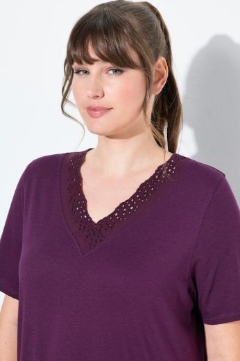 Plus size veliki brojevi Spavaćica s dodatkom ukrasne čipke na ovratniku za punije