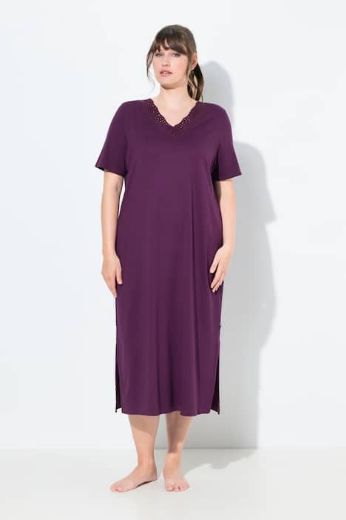 Plus size veliki brojevi Spavaćica s dodatkom ukrasne čipke na ovratniku za punije