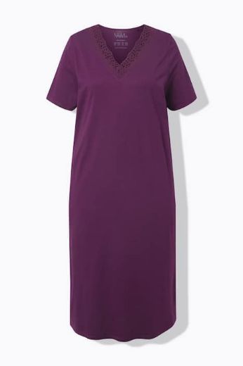 Plus size veliki brojevi Spavaćica s dodatkom ukrasne čipke na ovratniku za punije