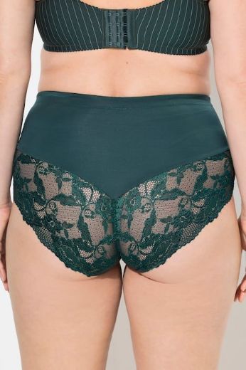 Plus size veliki brojevi Gaćice visokog struka s dodatkom ukrasne čipke za punije