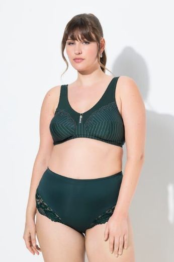 Plus size veliki brojevi Gaćice visokog struka s dodatkom ukrasne čipke za punije