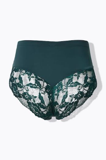 Plus size veliki brojevi Gaćice visokog struka s dodatkom ukrasne čipke za punije