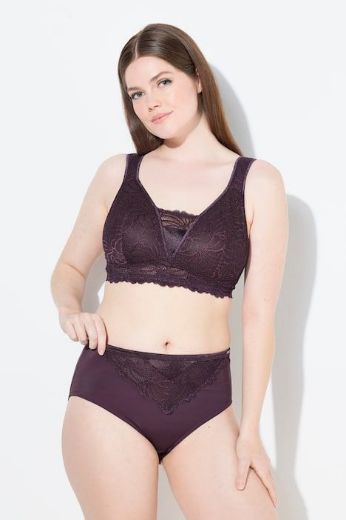 Plus size veliki brojevi Gaćice od mikrofibre s dodatkom ukrasne čipke za punije