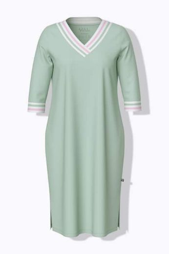 Plus size veliki brojevi Spavaćica s V izrezom na pruge za punije