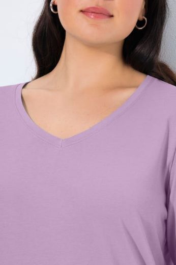 Plus size veliki brojevi Majica dugih rukava V ovratnika za punije