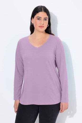 Plus size veliki brojevi Majica dugih rukava V ovratnika za punije