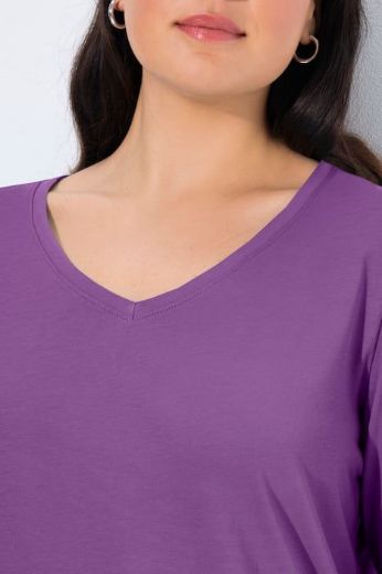 Plus size veliki brojevi Majica dugih rukava V ovratnika za punije