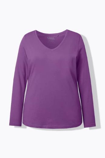 Plus size veliki brojevi Majica dugih rukava V ovratnika za punije