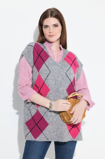 Plus size veliki brojevi Prsluk pleteni V ovratnika za punije