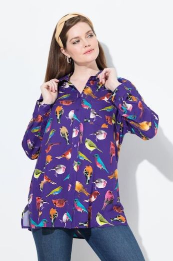 Plus size veliki brojevi Bluza dugih rukava s motivom ptica za punije