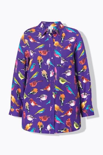 Plus size veliki brojevi Bluza dugih rukava s motivom ptica za punije