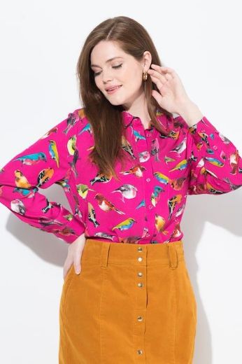 Plus size veliki brojevi Bluza dugih rukava s motivom ptica za punije