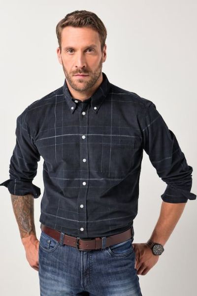 Veliki brojevi Košulja dugih rukava karirana moda za punije