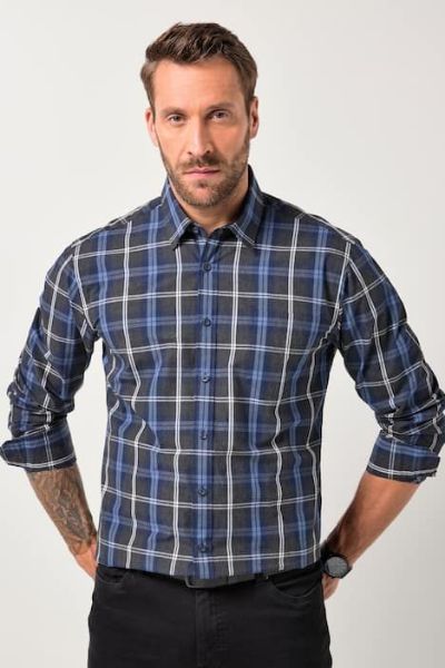 Veliki brojevi Košulja dugih rukava karirana moda za punije