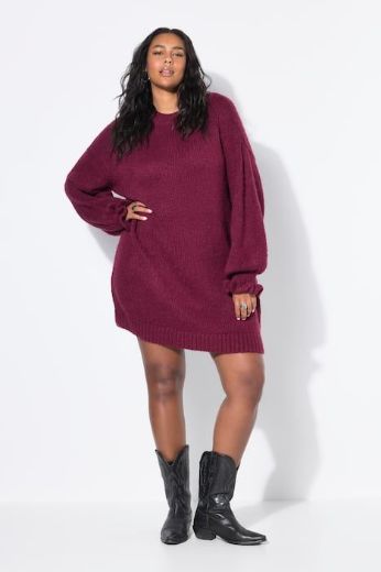 Plus size veliki brojevi Haljina dugih rukava šireg kroja za punije