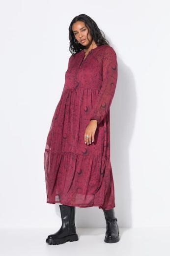 Plus size veliki brojevi Haljina maxi dugih rukava za punije