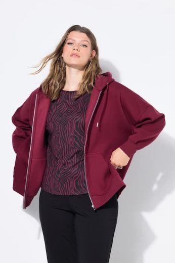 Plus size veliki brojevi Majica dugih rukava s patentnim zatvaračem i kapuljačom za punije