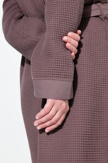 Plus size veliki brojevi Ogrtač duži model na vezanje za punije