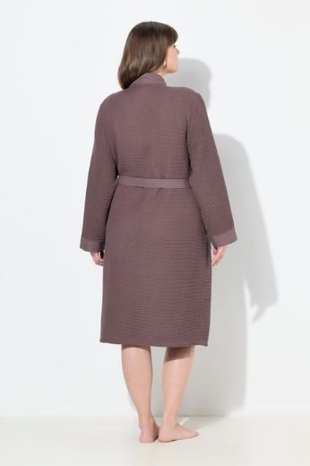 Plus size veliki brojevi Ogrtač duži model na vezanje za punije