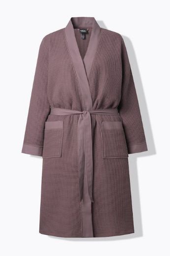 Plus size veliki brojevi Ogrtač duži model na vezanje za punije