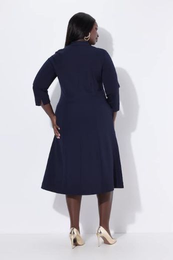 Plus size veliki brojevi Haljina 3/4 rukava s V izrezom za punije