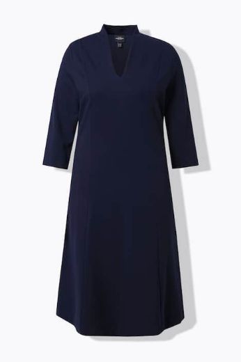 Plus size veliki brojevi Haljina 3/4 rukava s V izrezom za punije