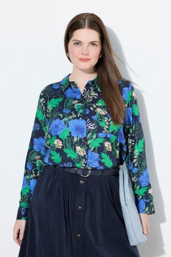 Plus size veliki brojevi Košulja dugih rukava cvjetnog printa za punije