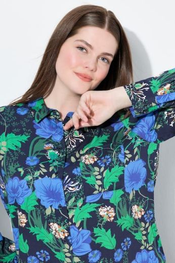 Plus size veliki brojevi Košulja dugih rukava cvjetnog printa za punije