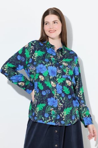 Plus size veliki brojevi Košulja dugih rukava cvjetnog printa za punije