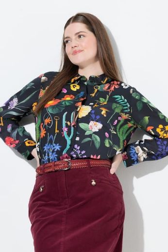 Plus size veliki brojevi Košulja dugih rukava cvjetnog printa za punije