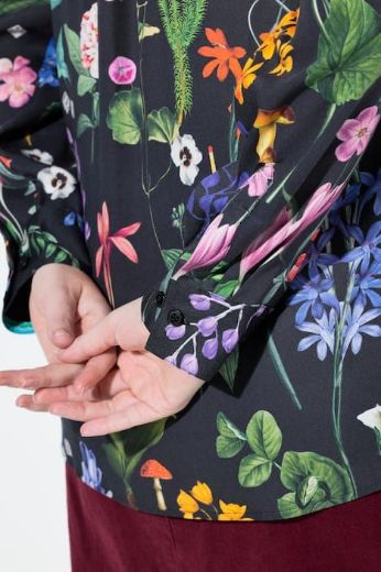 Plus size veliki brojevi Košulja dugih rukava cvjetnog printa za punije