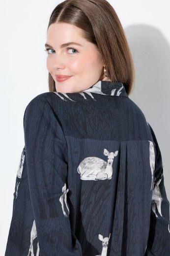 Plus size veliki brojevi Košulja dugih rukava cvjetnog printa za punije