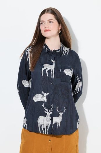 Plus size veliki brojevi Košulja dugih rukava cvjetnog printa za punije