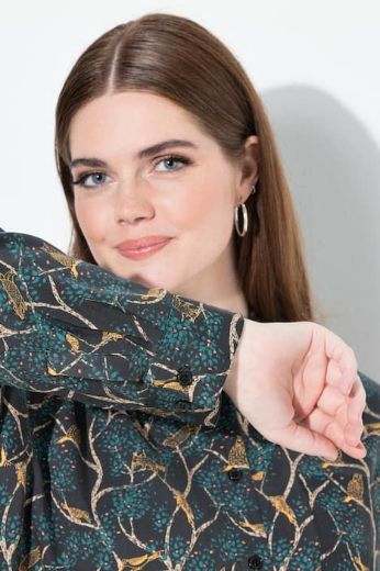 Plus size veliki brojevi Košulja dugih rukava cvjetnog printa za punije