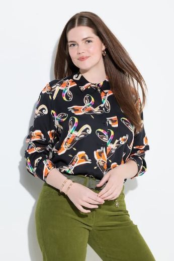 Plus size veliki brojevi Košulja dugih rukava cvjetnog printa za punije