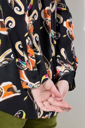 Plus size veliki brojevi Košulja dugih rukava cvjetnog printa za punije