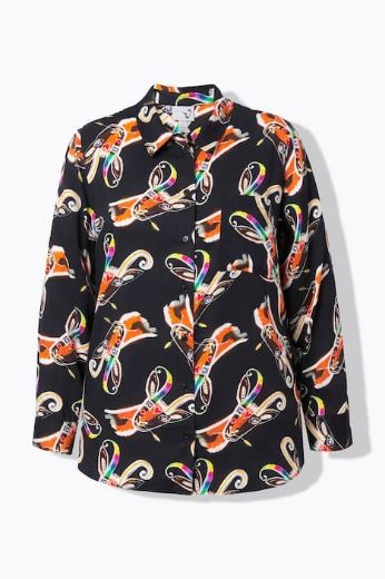 Plus size veliki brojevi Košulja dugih rukava cvjetnog printa za punije