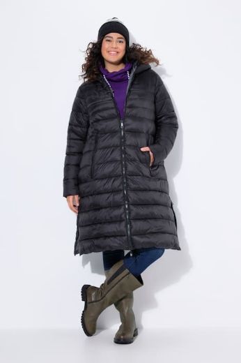 Plus size veliki brojevi Jakna štepana dužeg kroja nosiva na dvije strane za punije