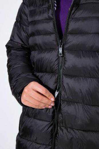 Plus size veliki brojevi Jakna štepana dužeg kroja nosiva na dvije strane za punije