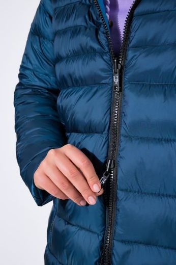 Plus size veliki brojevi Jakna štepana dužeg kroja nosiva na dvije strane za punije