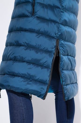 Plus size veliki brojevi Jakna štepana dužeg kroja nosiva na dvije strane za punije