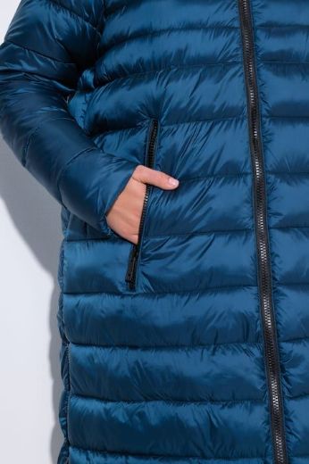 Plus size veliki brojevi Jakna štepana dužeg kroja nosiva na dvije strane za punije