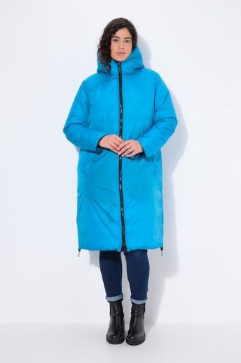 Plus size veliki brojevi Jakna štepana dužeg kroja nosiva na dvije strane za punije